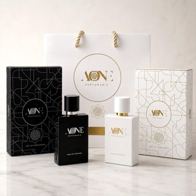 AONE Duo gift set with two AONE perfume bottles and signature packaging