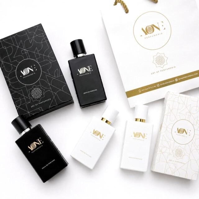 AONE Quad gift set with four AONE perfume bottles and signature packaging